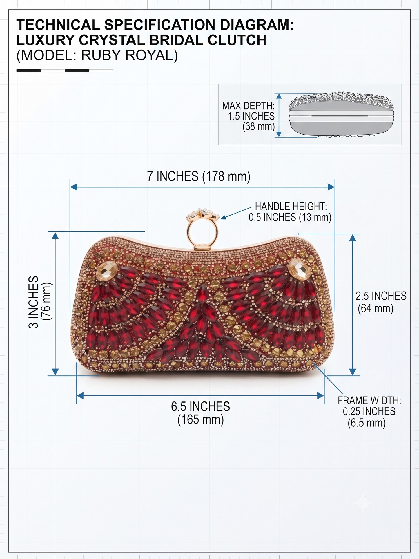 Royal Ruby Red Crystal Clutch
