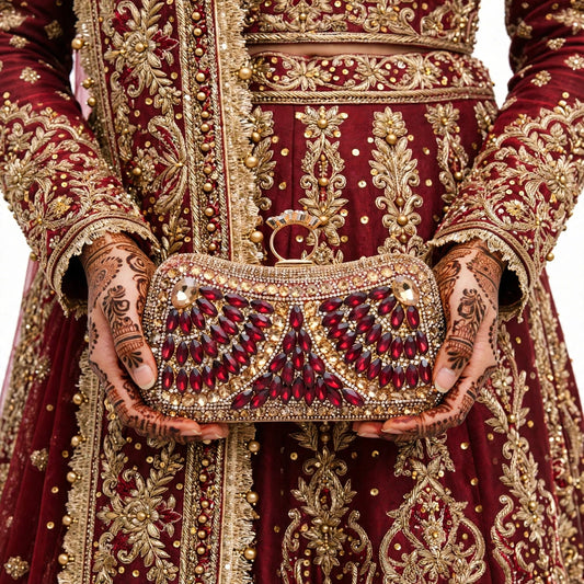 Royal Ruby Red Crystal Clutch
