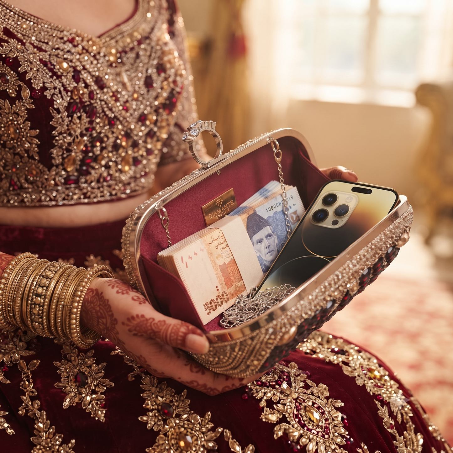 Royal Ruby Red Crystal Clutch