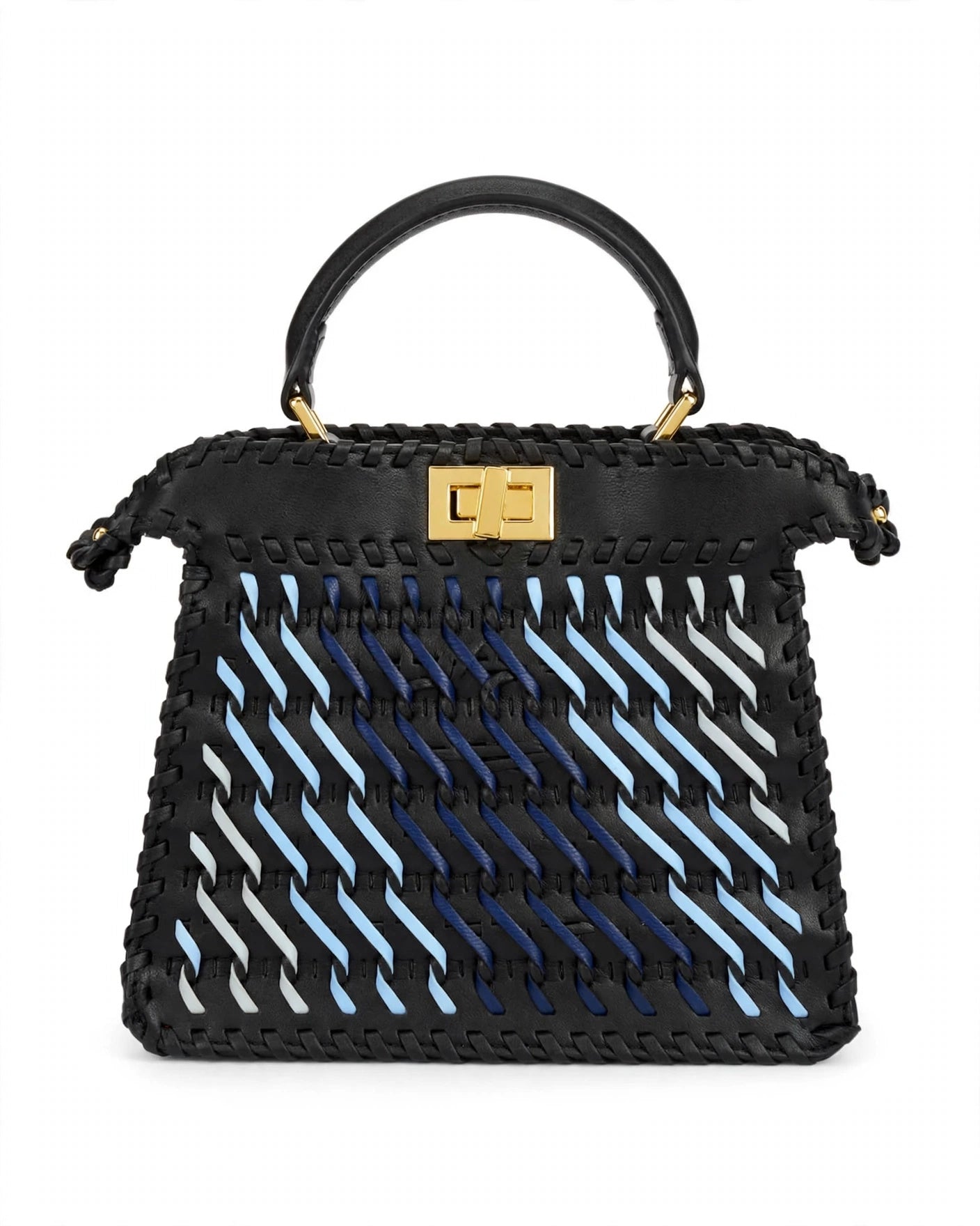 Fendi Peekaboo Mini Woven Bag - front flat view
