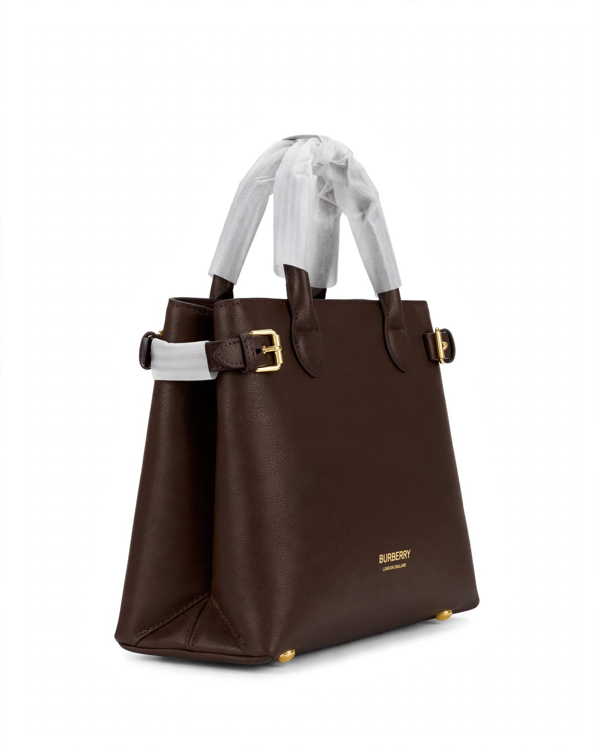 Burberry Banner Tote Bag – Dark Brown, side profile