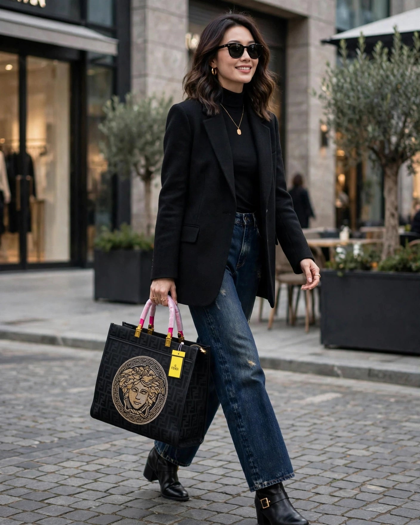Fendi x Versace Tote Bag - Street Style