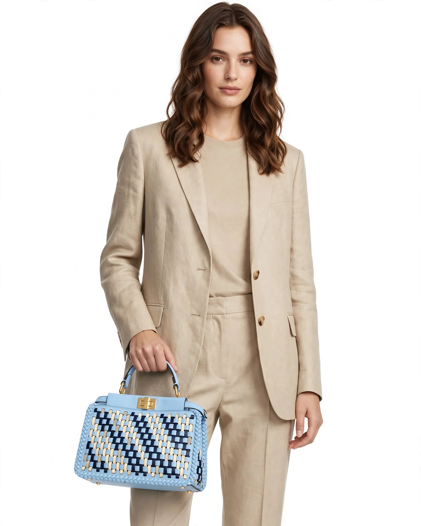 Fendi Peekaboo Mini Woven Bag