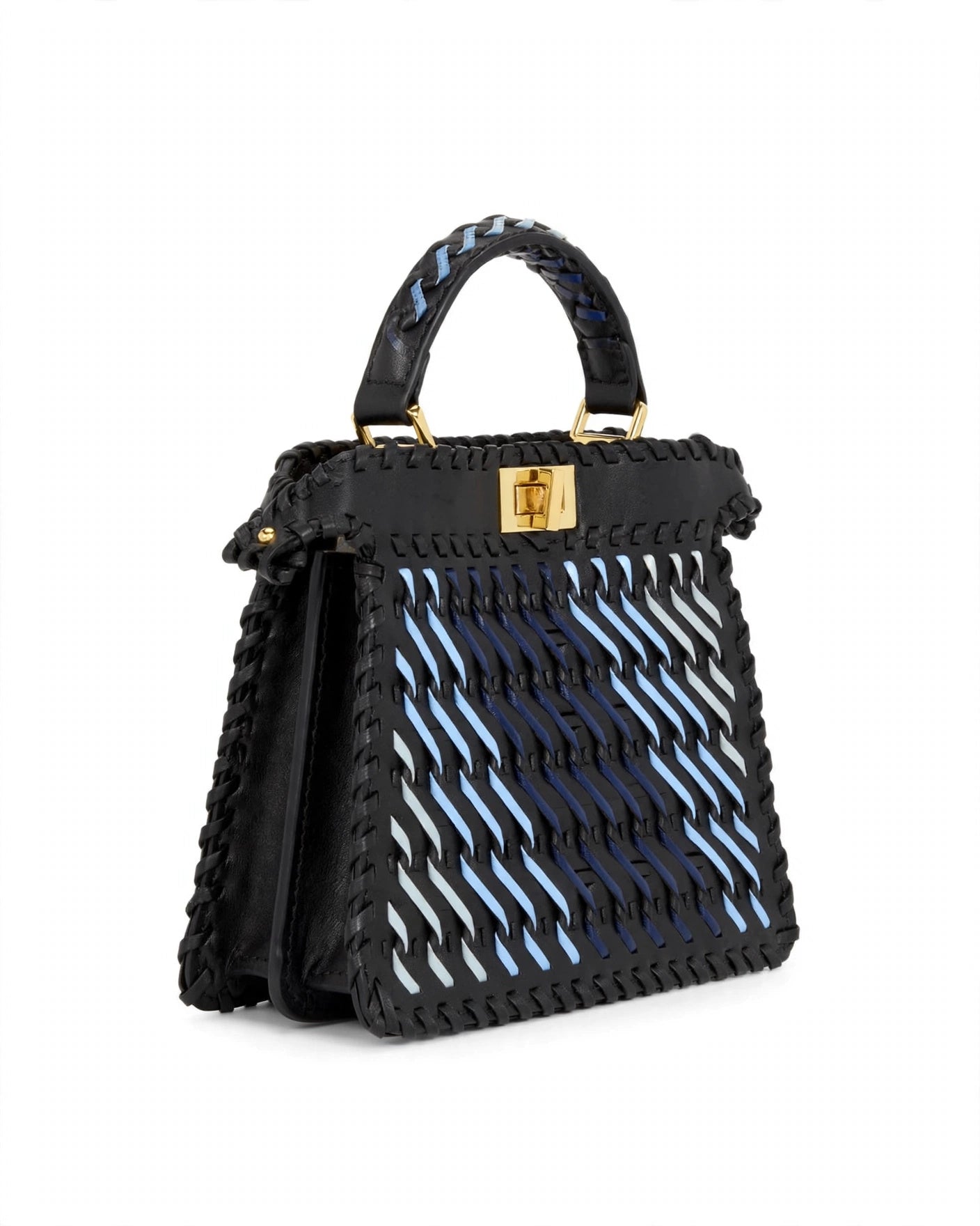 Fendi Peekaboo Mini Woven Bag - side angle view